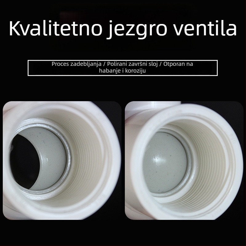 Plastična ventila za vodovodnu cijev, navoj, kuglični ventil, ravnomjerni tok, model 3201, higijenska kategorija