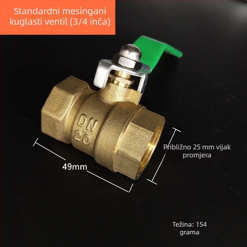 Plastična ventila za vodovodnu cijev, navoj, kuglični ventil, ravnomjerni tok, model 3201, higijenska kategorija