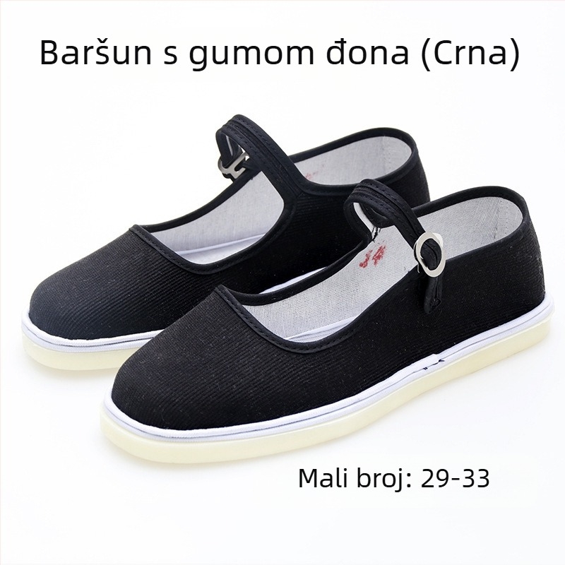 Ručno izrađene plesne cipele za djevojčice, gornji dio od semiša, potplat od teleće tetive, jednofarbni dizajn, nacionalnog stila, za uzrast 7–16 godina