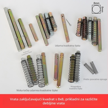 Zaključna šipka, kvadratna šipka, cinkova zlitina, moderni minimalistički stil, za različite brave vrata
