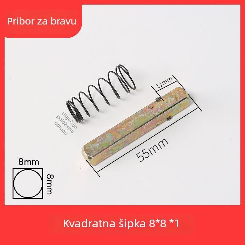 Zaključna šipka, kvadratna šipka, cinkova zlitina, moderni minimalistički stil, za različite brave vrata