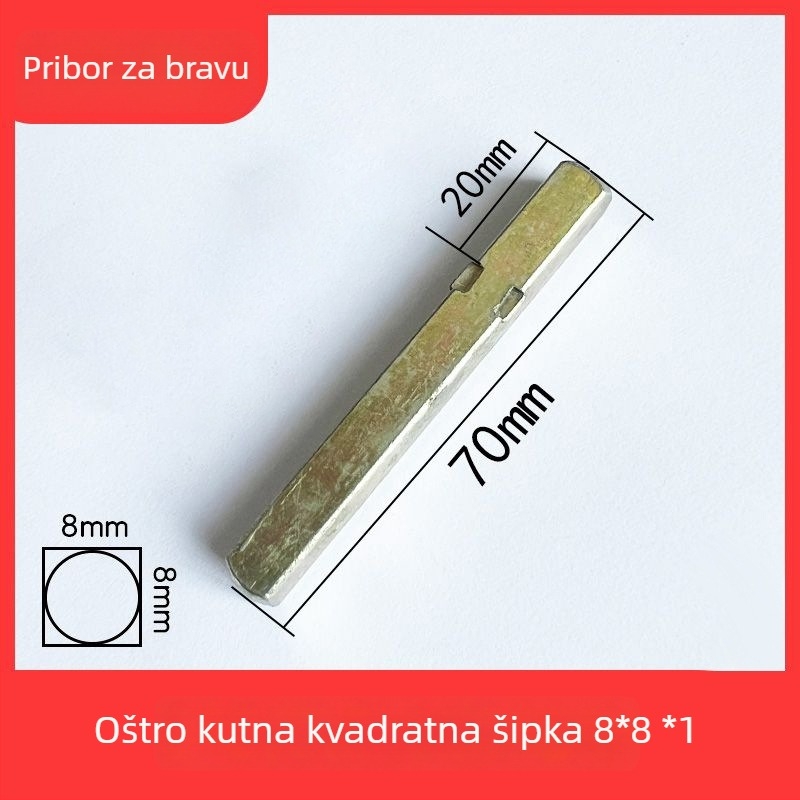 Zaključna šipka, kvadratna šipka, cinkova zlitina, moderni minimalistički stil, za različite brave vrata