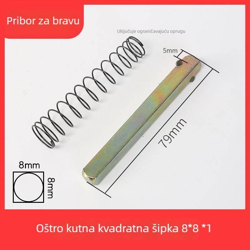 Zaključna šipka, kvadratna šipka, cinkova zlitina, moderni minimalistički stil, za različite brave vrata