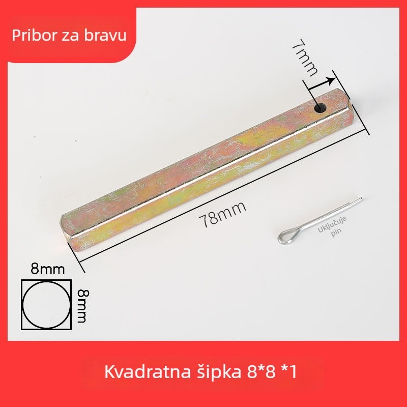 Zaključna šipka, kvadratna šipka, cinkova zlitina, moderni minimalistički stil, za različite brave vrata