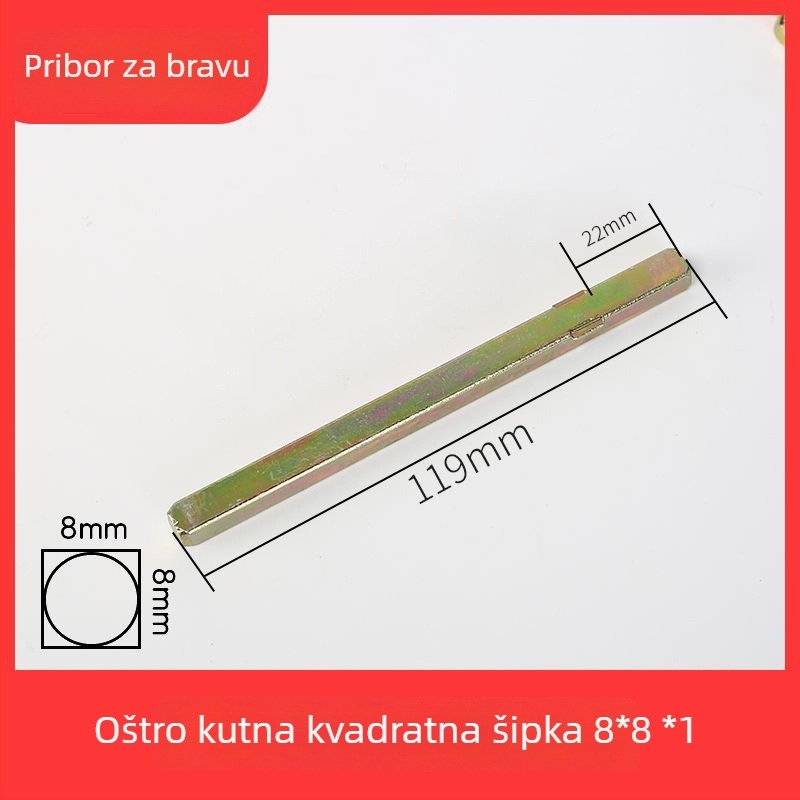 Zaključna šipka, kvadratna šipka, cinkova zlitina, moderni minimalistički stil, za različite brave vrata