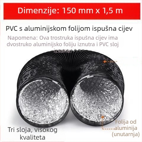 Kuhinjski odvod dima, debela trostruka cijev, teleskop, spajanje: poveži se