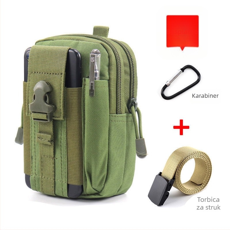Muška taktička pojasna torba za telefon, višefunkcionalna vanjska torba, Oxford platno, za biciklizam