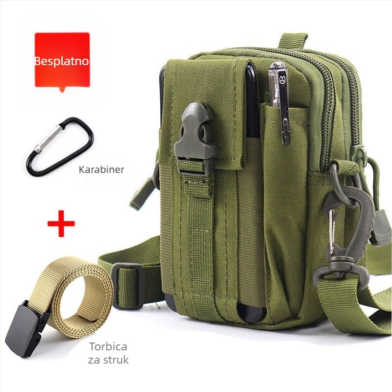 Muška taktička pojasna torba za telefon, višefunkcionalna vanjska torba, Oxford platno, za biciklizam