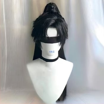 Muška perika Hanfu – drevni stil, duga kosa, visoka repa, potpuno pokriće glave, termički otporna sintetička vlakna