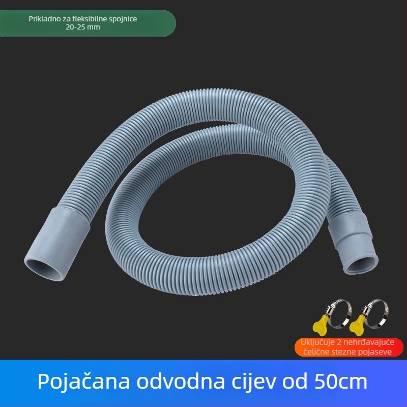 Cijev za preljev kuhinjskog sudopera, 3-putnik odvod, za jedno i dvostruko korito, ABS+ EVA, CE certifikat