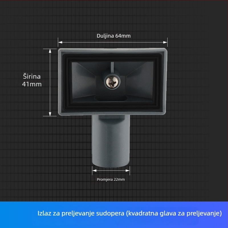 Cijev za preljev kuhinjskog sudopera, 3-putnik odvod, za jedno i dvostruko korito, ABS+ EVA, CE certifikat