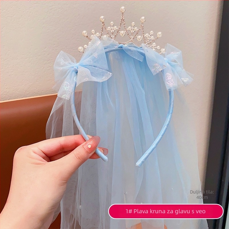 Čipkasta dječja tiara - ručno izrađena, princeza stila, dodatak za kosu
