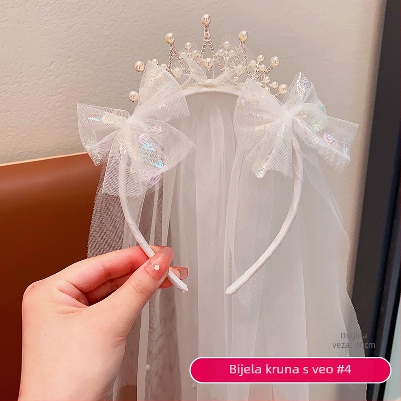 Čipkasta dječja tiara - ručno izrađena, princeza stila, dodatak za kosu