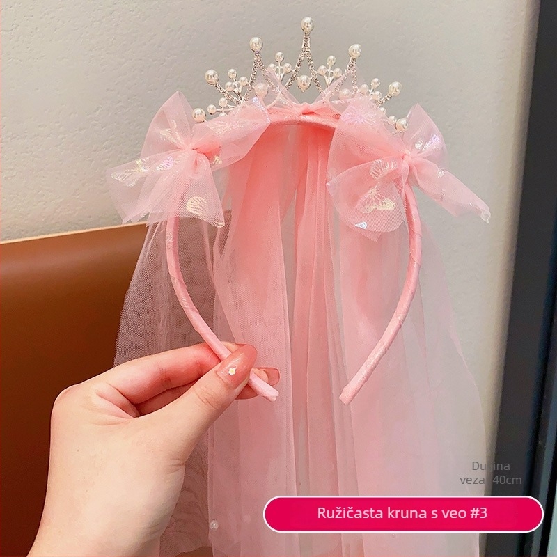 Čipkasta dječja tiara - ručno izrađena, princeza stila, dodatak za kosu