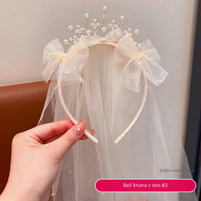 Čipkasta dječja tiara - ručno izrađena, princeza stila, dodatak za kosu