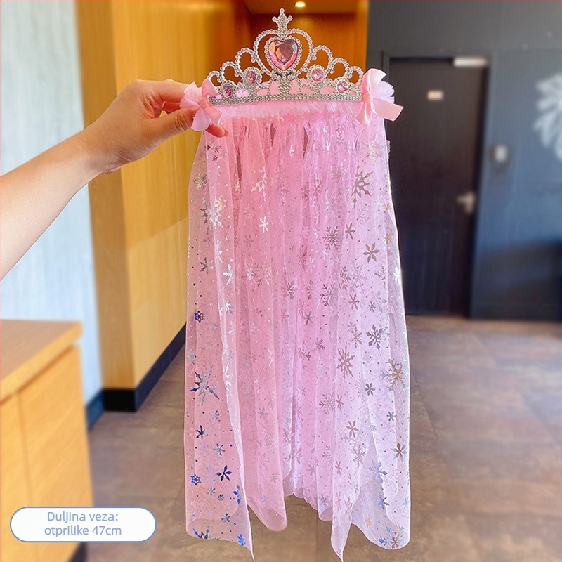 Čipkasta dječja tiara - ručno izrađena, princeza stila, dodatak za kosu