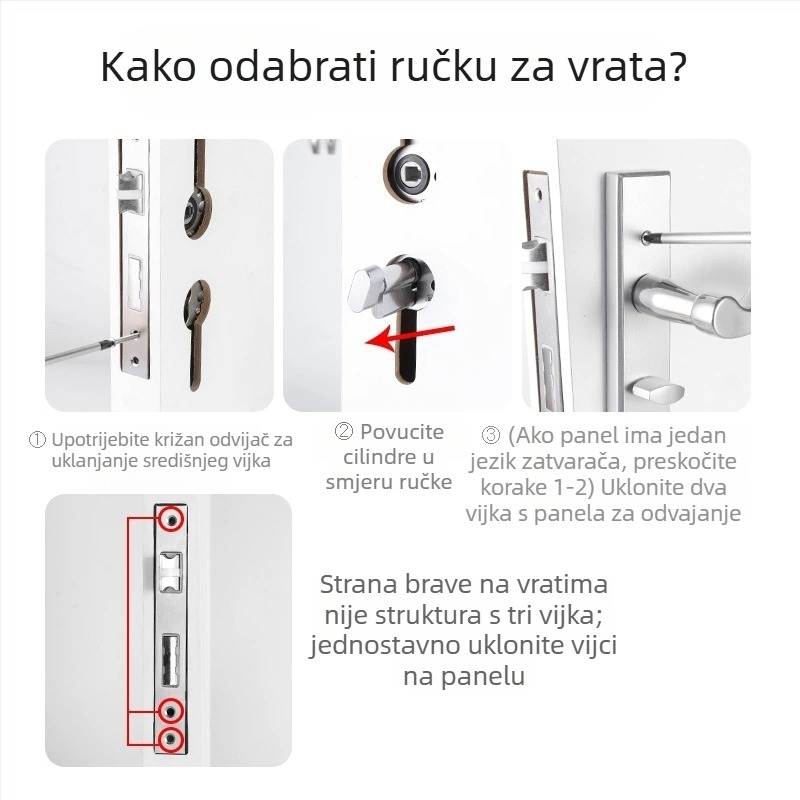 Kvaka za vrata s mehanizmom zaključavanja, od nehrđajućeg čelika, model ZH-BXGSB, za unutarnje sobne vrata, moderan i jednostavan stil
