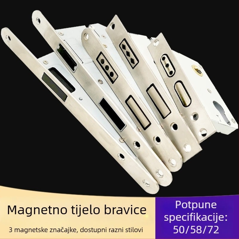 Tijelo brave za unutarnja vrata od drveta | Model 505872 Magnetic serija | Nehrđajući čelični panel | Moderni minimalistički stil