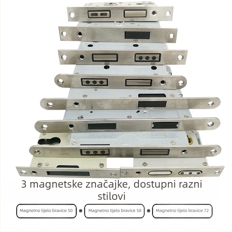 Tijelo brave za unutarnja vrata od drveta | Model 505872 Magnetic serija | Nehrđajući čelični panel | Moderni minimalistički stil