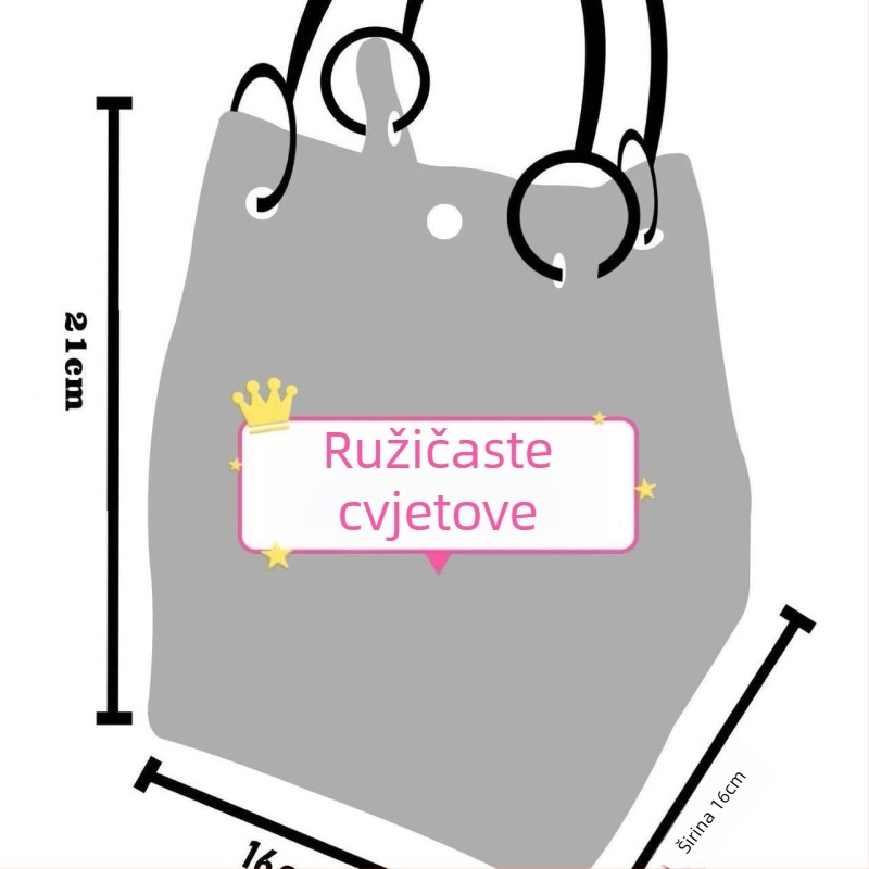 Ženska pletena tote torba s cartoon motivom, poliesterska tkanina, ovalni oblik, zaključavanje, unutarnja džep za prijenosno računalo