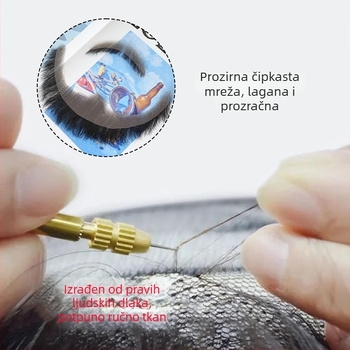 Muški rekvizit za šminku – brada, ručno tkana od pravih vlasi, kratka brada perika, model HZ, za film i TV