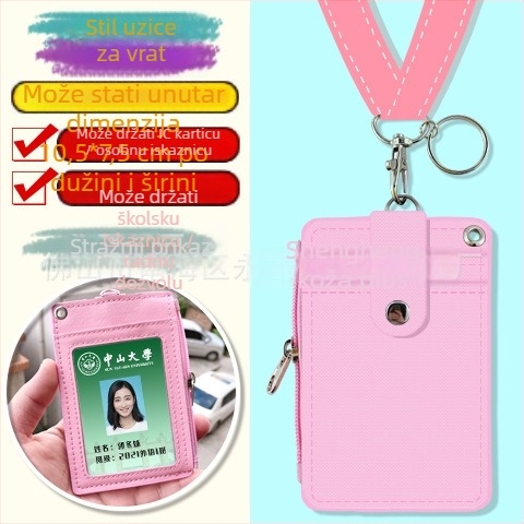 Kartica za vrat sa zatvaračem i novčanicom — anime motiv, PU koža, neutralno za muškarce i žene, gradska jednostavnost, proljeće 2024