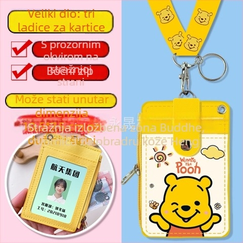 Kartica za vrat sa zatvaračem i novčanicom — anime motiv, PU koža, neutralno za muškarce i žene, gradska jednostavnost, proljeće 2024