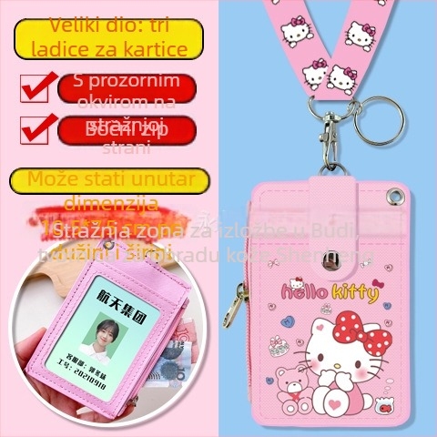 Kartica za vrat sa zatvaračem i novčanicom — anime motiv, PU koža, neutralno za muškarce i žene, gradska jednostavnost, proljeće 2024