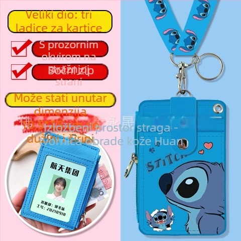 Kartica za vrat sa zatvaračem i novčanicom — anime motiv, PU koža, neutralno za muškarce i žene, gradska jednostavnost, proljeće 2024