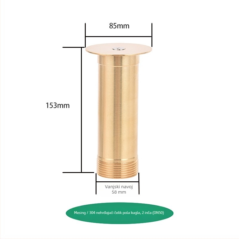Fontana raspršiva glava – Podešavajuća gljiva-hemisferna forma, bakar i nehrđajući čelik, zidno prskanje, vrt i krajolik (Šifra 0200)