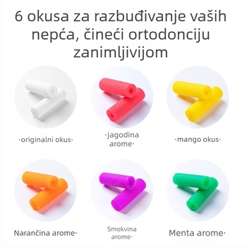 Ortodontska šuplja žvakaća štapić od silikona, za odrasle, voćni miris, pakiranje 1000 kom.