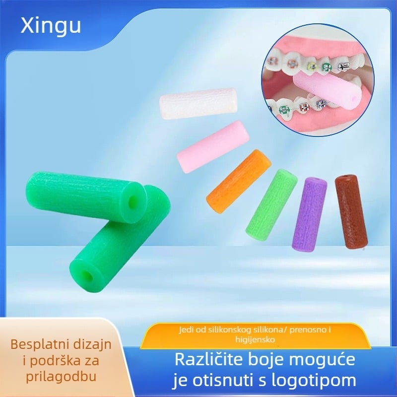 Ortodontska šuplja žvakaća štapić od silikona, za odrasle, voćni miris, pakiranje 1000 kom.