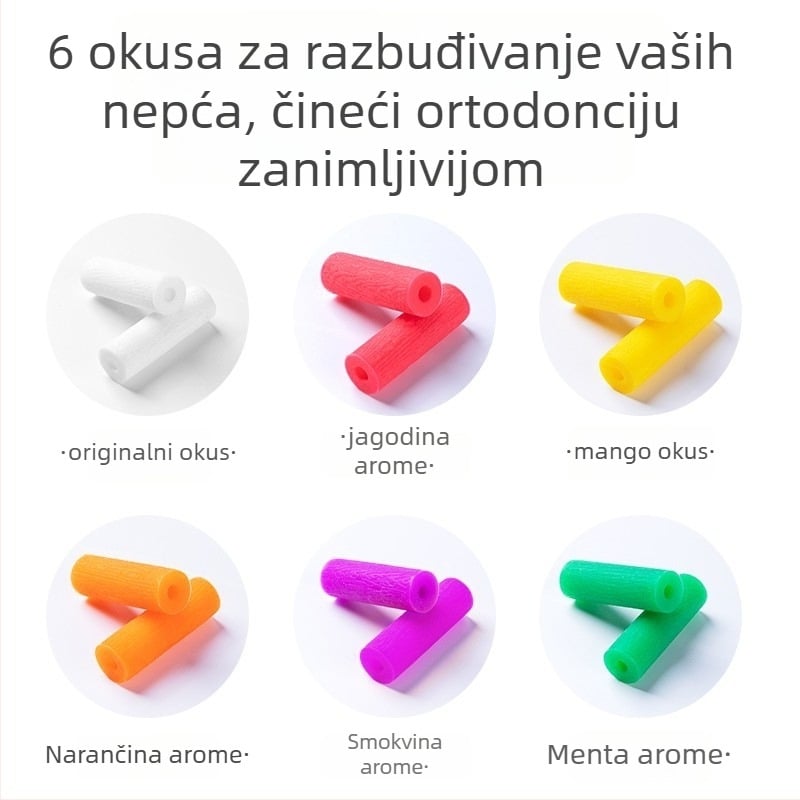 Ortodontska šuplja žvakaća štapić od silikona, za odrasle, voćni miris, pakiranje 1000 kom.