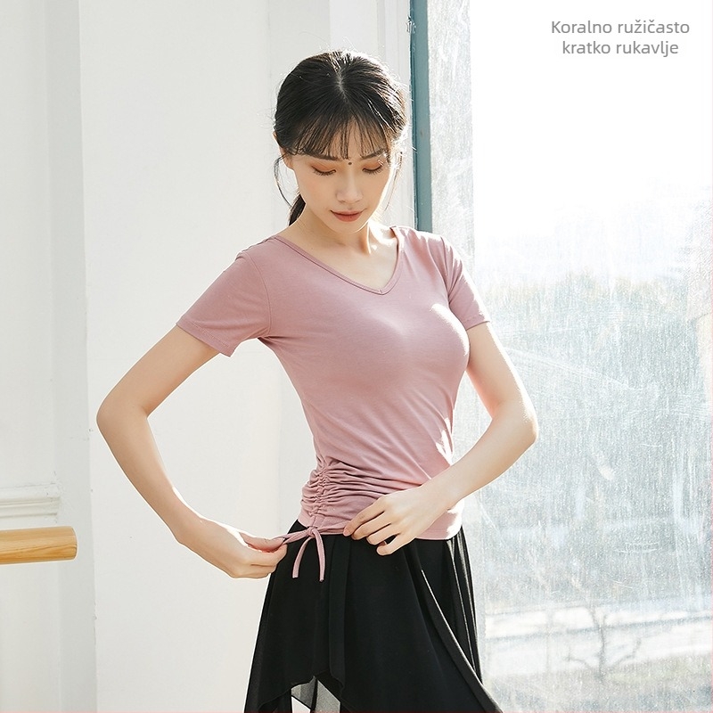 Ženski top za moderne plesove, prilagođljiv kroj tijela, modalna viskoza tkanina, za latino i etničke plesove