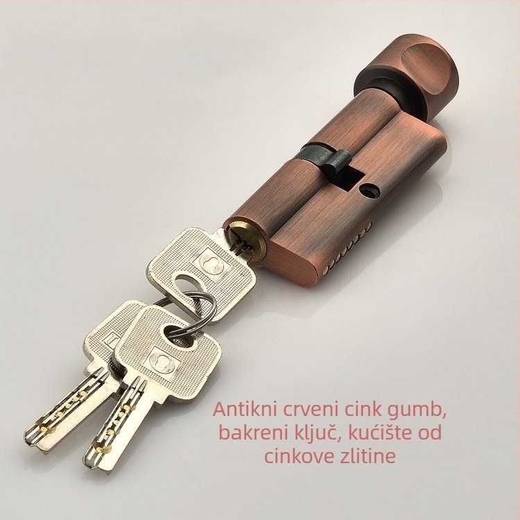 Cilindar zaključavanja za unutarnja drvena vrata — materijal: cinkova i aluminijska legura, težina 0,2 kg, stil moderni minimalistički