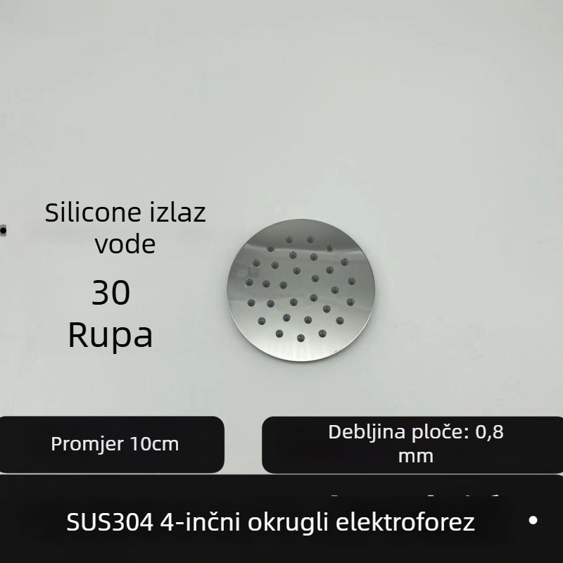 Gornja kišna tuš glava – 304 čelik, Top Spray, funkcija kiše, kvadratni univerzalni navoj