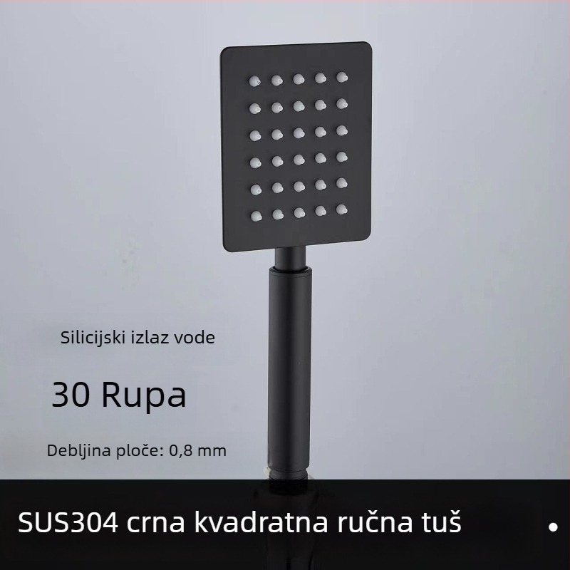 Gornja kišna tuš glava – 304 čelik, Top Spray, funkcija kiše, kvadratni univerzalni navoj