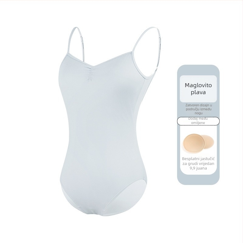 Ženski baletni leotard s tankim trakama, jedinstveni plesni kostim, materijal najlon 75%, podstava 80%, za odrasle plesače, ljetna praksa