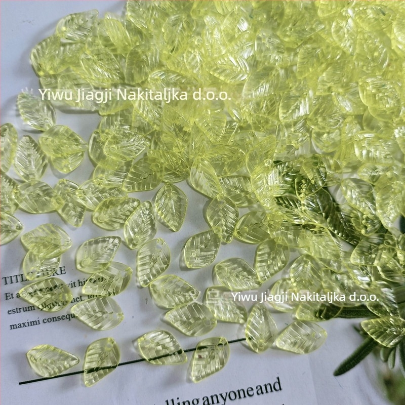 Pribor - Akrilne perle u obliku dinje s listnim uzorom, obojena površina