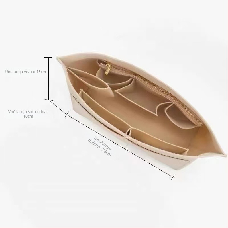 Unutarnji organizator za tote torbe – tijelo od filca, podstava od poliestera, jednobojni uzorak, ultra lagan, otporan na krađu, proširivo skladištenje za kućnu upotrebu
