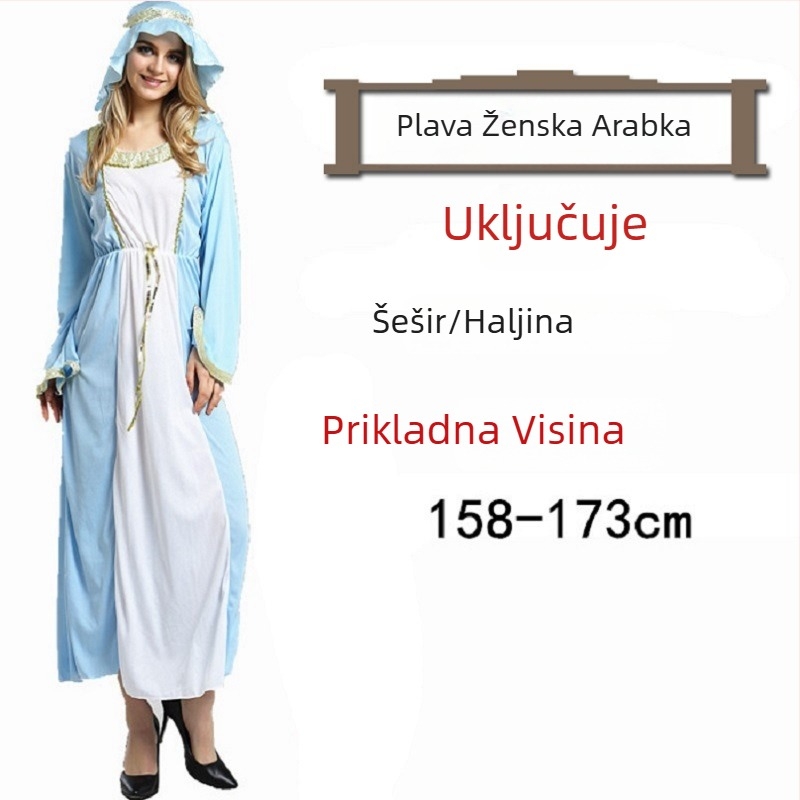 Halloween Ball kostim – Arapska roba u stilu Saud-Dubaj, za žene – Poliester; glavni materijal acetat 100% – Proljeće 2023