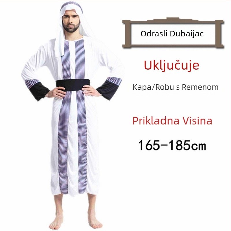 Halloween Ball kostim – Arapska roba u stilu Saud-Dubaj, za žene – Poliester; glavni materijal acetat 100% – Proljeće 2023