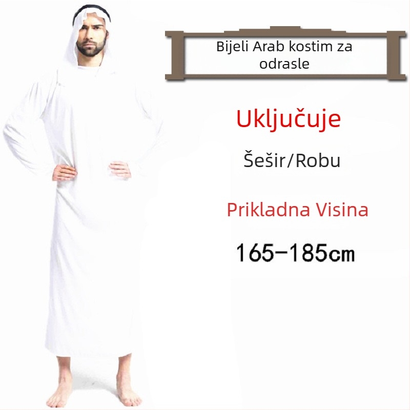 Halloween Ball kostim – Arapska roba u stilu Saud-Dubaj, za žene – Poliester; glavni materijal acetat 100% – Proljeće 2023