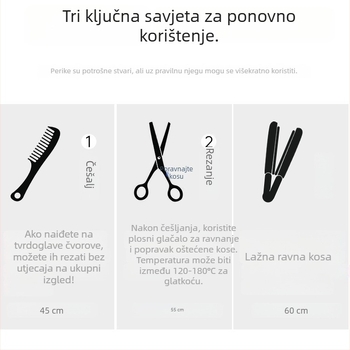 Yuxinde komad perike, ravna kosa, srednje razdvojene fringe, lagani clip-on produžni dio za volumen, vlakna visoke temperature