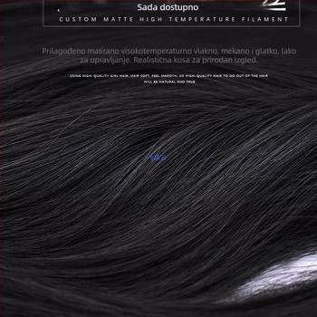 Yuxinde komad perike, ravna kosa, srednje razdvojene fringe, lagani clip-on produžni dio za volumen, vlakna visoke temperature