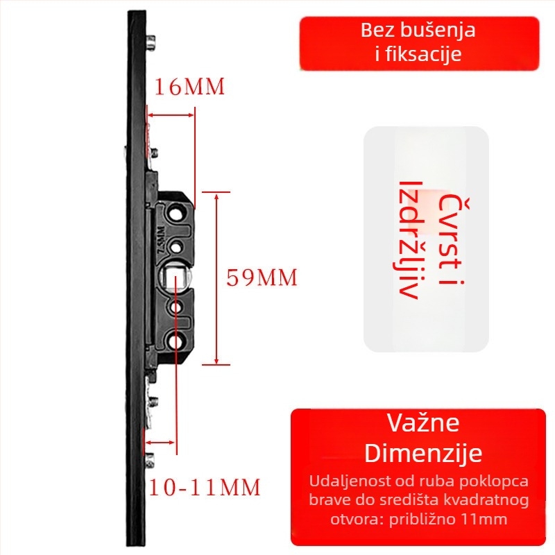 Kutija za zaključavanje od aluminijske legure za kasetne prozore, prijenosno tijelo zaključavanja, teleskopški cilindar zaključavanja i spojni blokovi