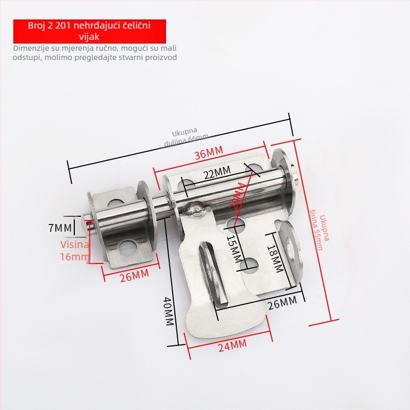 Nehrđajući čelični zatvarač vrata – Solid Latch, kućište brave, za drvena vrata, svijetli luksuz stil