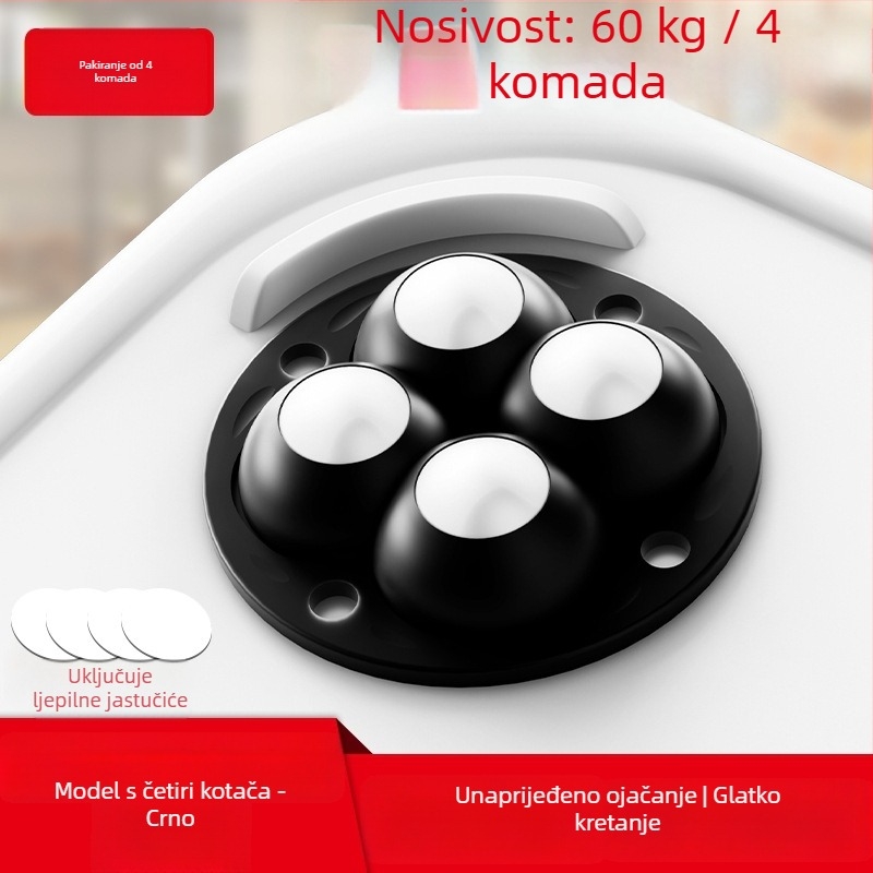 Ringing Mini tihe kotačiće za namještaj (ABS + nehrđajući čelik)