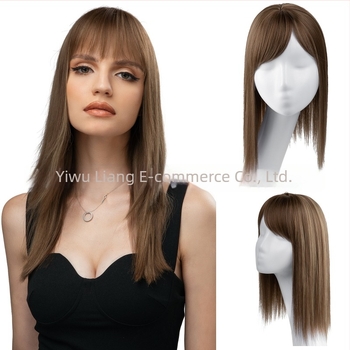 Perika za žene - Dugi ravni dio kose s 3D fringe, mehanička obrada, svileni vlakno visoke temperature, može se fenati i bojiti