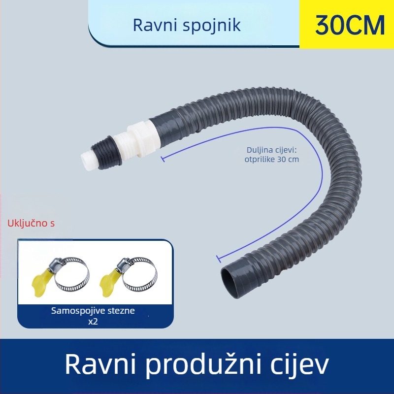 Odvodna cijev za perilicu rublja, Y-oblik grananja, produžni crijevo s tri kraja, spoj za podni odvod (Brand: druga; Certifikacija: Nijedna; Materijal: Default items; Stil: Moderno i minimalističko)